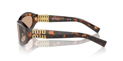 MIU MIU MU 14ZS - 14L90H - 59 Lunettes de soleil Havane miel Irrégulier