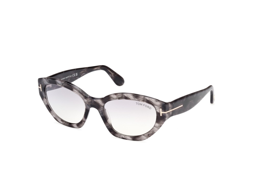 Tom Ford FT1086 PENNY - 55C - 55 Lunettes de soleil Havane Œil de chat