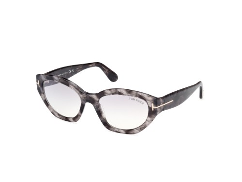 Tom Ford FT1086 PENNY - 55C - 55 Lunettes de soleil Havane Œil de chat