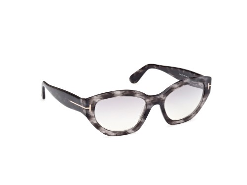 Tom Ford FT1086 PENNY - 55C - 55 Lunettes de soleil Havane Œil de chat