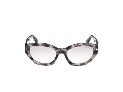 Tom Ford FT1086 PENNY - 55C - 55 Lunettes de soleil Havane Œil de chat