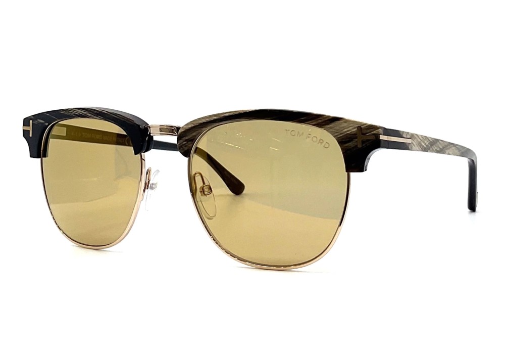 Tom Ford TOM N.17-Private Collection REAL HORN - 63H - 53 - AVEC DES VERRES PHOTOCHROMIQUES Lunettes de soleil Noir Browline (Ligne de sourcil)