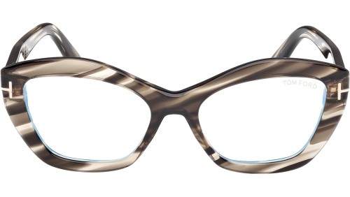 Tom Ford FT6044-B - 056 - 54 - AVEC DES VERRES À FILTRE ANTI LUMIÈRE BLEU-VIOLET Cadres optiques Havane coloré Œil de chat