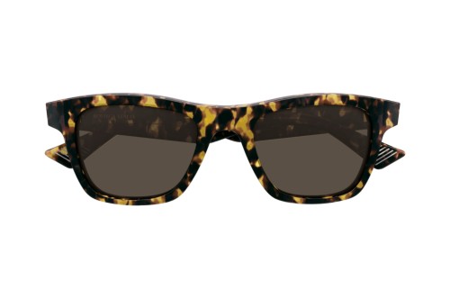 Bottega Veneta BV1120S - 002 - 51 Lunettes de soleil Marron, À motifs Angulaire