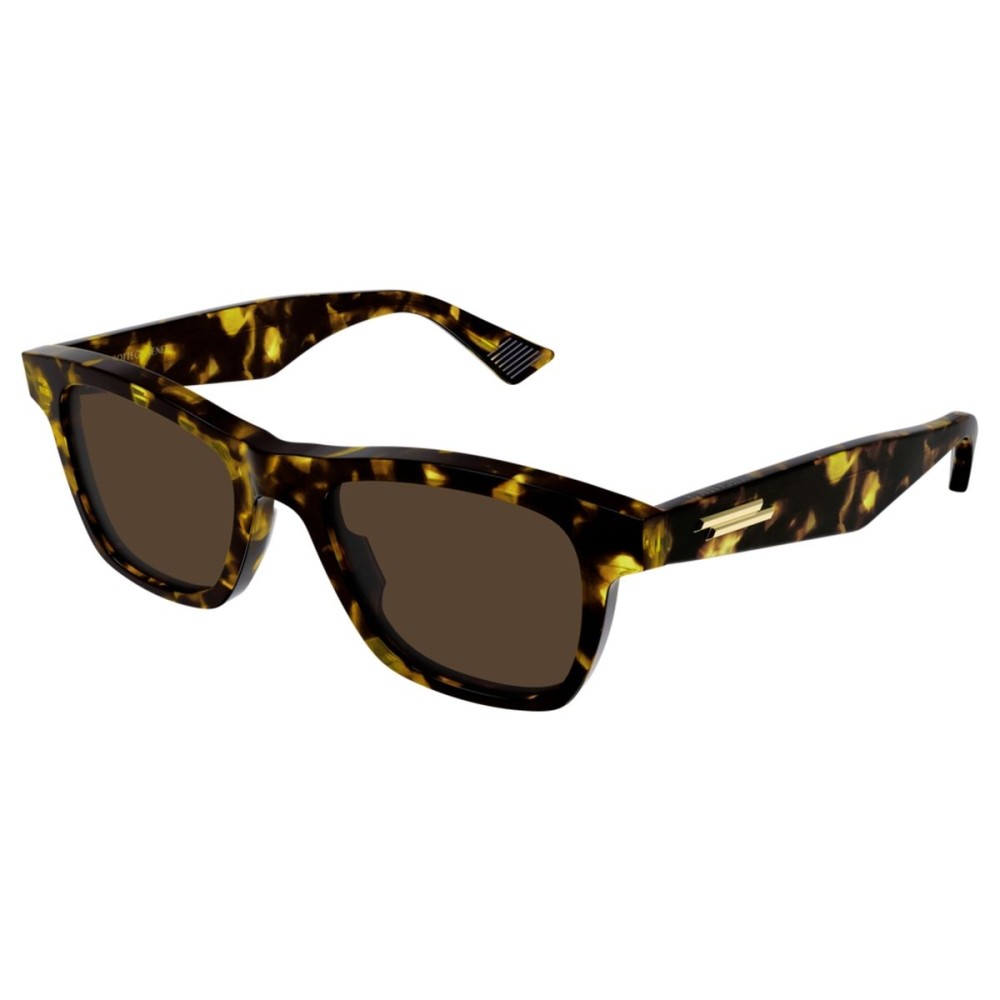 Bottega Veneta BV1120S - 002 - 51 Lunettes de soleil Marron, À motifs Angulaire