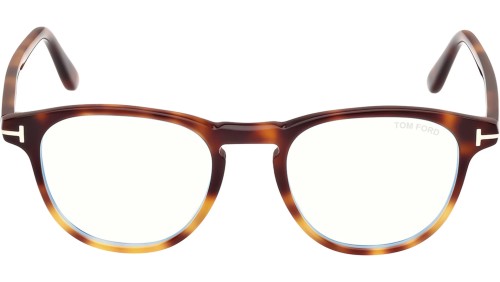 Tom Ford FT5899-B - 056 - 48 - AVEC DES VERRES À FILTRE ANTI LUMIÈRE BLEU-VIOLET Cadres optiques Havane dégradé Pantó / Arrondi