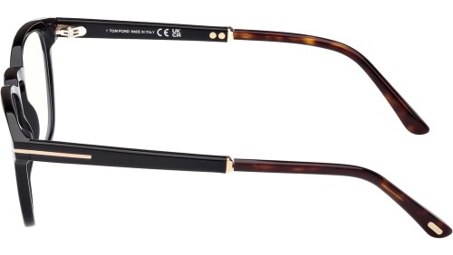 Tom Ford FT5890-B - 005 - 51 - AVEC DES VERRES À FILTRE ANTI LUMIÈRE BLEU-VIOLET Cadres optiques Noir brillant Rond