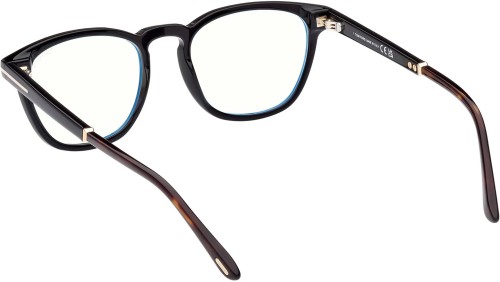 Tom Ford FT5890-B - 005 - 51 - AVEC DES VERRES À FILTRE ANTI LUMIÈRE BLEU-VIOLET Cadres optiques Noir brillant Rond