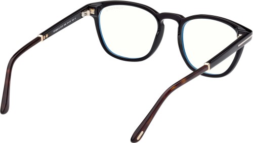 Tom Ford FT5890-B - 005 - 51 - AVEC DES VERRES À FILTRE ANTI LUMIÈRE BLEU-VIOLET Cadres optiques Noir brillant Rond