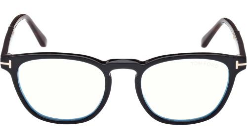 Tom Ford FT5890-B - 005 - 51 - AVEC DES VERRES À FILTRE ANTI LUMIÈRE BLEU-VIOLET Cadres optiques Noir brillant Rond