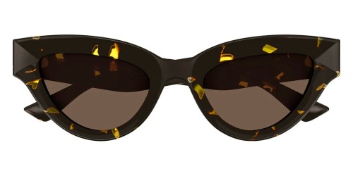 Bottega Veneta BV1249S - 002 - 53 Lunettes de soleil Marron, À motifs Œil de chat