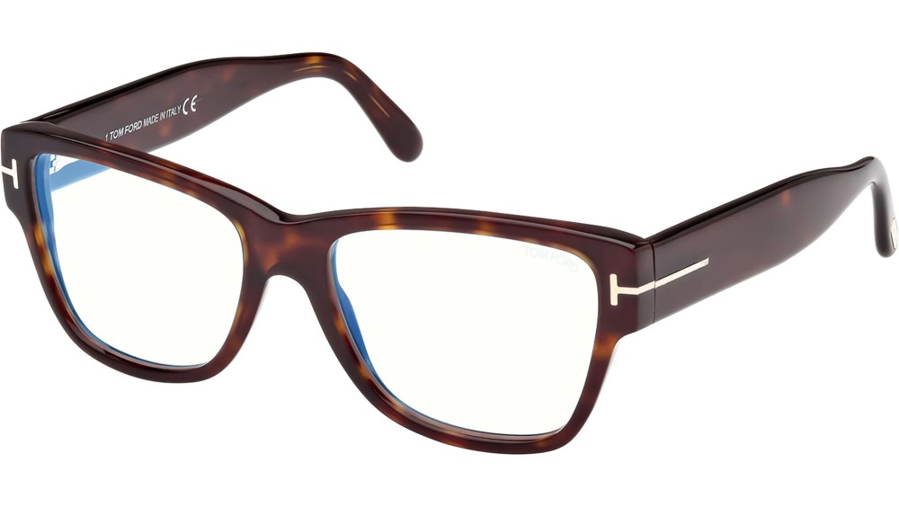 Tom Ford FT5878-B - 052 - 55 - AVEC DES VERRES À FILTRE ANTI LUMIÈRE BLEU-VIOLET Cadres optiques Havane foncé Œil de chat