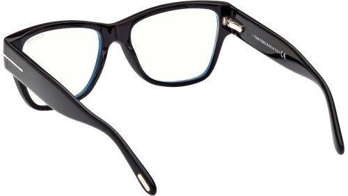 Tom Ford FT5878-B - 001 - 55 - AVEC DES VERRES À FILTRE ANTI LUMIÈRE BLEU-VIOLET Cadres optiques Noir Œil de chat