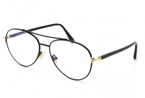 Tom Ford FT5684-B - 001 - 55 - AVEC DES VERRES À FILTRE ANTI LUMIÈRE BLEU-VIOLET Cadres optiques Noir brillant Pilote (Aviateur)