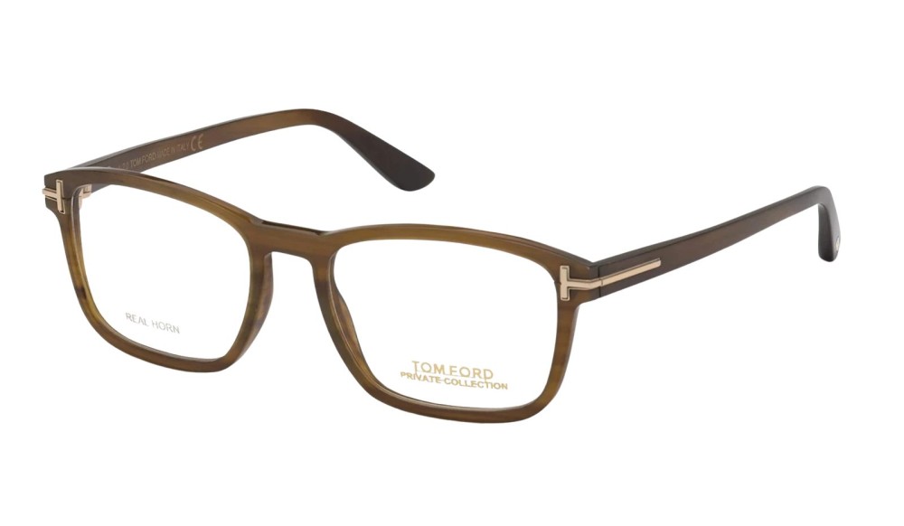 Tom Ford FT5718-Private Collection REAL HORN - 064 - 52 Cadres optiques Marron Angulaire