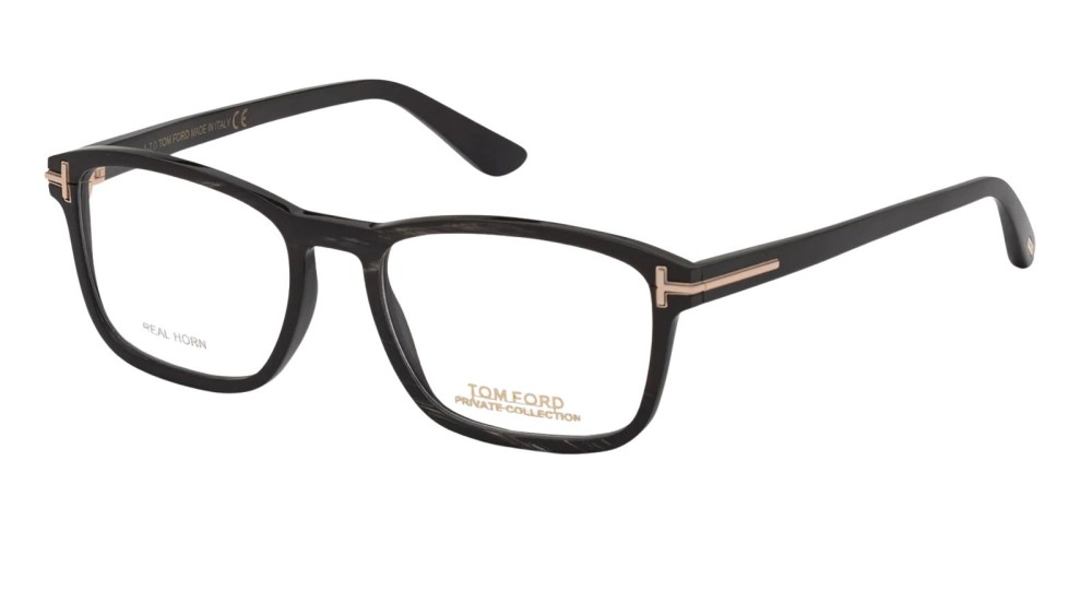 Tom Ford FT5718-Private Collection REAL HORN - 063 - 52 Cadres optiques Noir Angulaire
