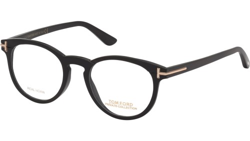 Tom Ford FT5721-Private Collection - 063 - 49 Cadres optiques Corne noire Pantó / Arrondi