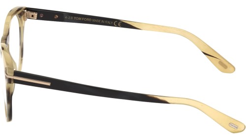 Tom Ford FT5721-Private Collection REAL HORN - 062 - 49 Cadres optiques Corne noire blonde Pantó / Arrondi
