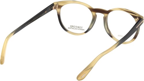 Tom Ford FT5721-Private Collection REAL HORN - 062 - 49 Cadres optiques Corne noire blonde Pantó / Arrondi