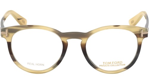 Tom Ford FT5721-Private Collection REAL HORN - 062 - 49 Cadres optiques Corne noire blonde Pantó / Arrondi