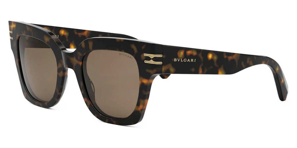 Bvlgari BV40013I ZERO1 - 52E - 49 Lunettes de soleil Havane Angulaire