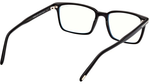 Tom Ford FT5802-B - 001 - 53 - AVEC DES VERRES À FILTRE ANTI LUMIÈRE BLEU-VIOLET Cadres optiques Noir brillant Angulaire