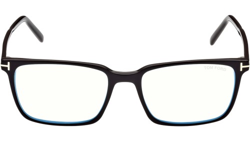 Tom Ford FT5802-B - 001 - 53 - AVEC DES VERRES À FILTRE ANTI LUMIÈRE BLEU-VIOLET Cadres optiques Noir brillant Angulaire