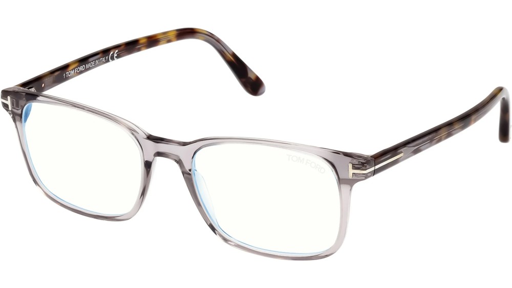 Tom Ford FT5831-B - 020 - 51 - AVEC DES VERRES À FILTRE ANTI LUMIÈRE BLEU-VIOLET Cadres optiques Gris cristal brillant Angulaire