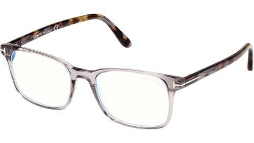 Tom Ford FT5831-B - 020 - 51 - AVEC DES VERRES À FILTRE ANTI LUMIÈRE BLEU-VIOLET Cadres optiques Gris cristal brillant Angulaire