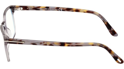 Tom Ford FT5831-B - 020 - 51 - AVEC DES VERRES À FILTRE ANTI LUMIÈRE BLEU-VIOLET Cadres optiques Gris cristal brillant Angulaire