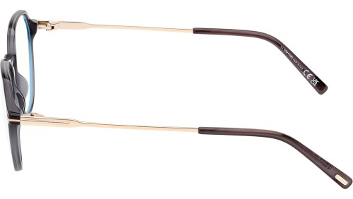 Tom Ford FT5875-B - 020 - 52 - AVEC DES VERRES À FILTRE ANTI LUMIÈRE BLEU-VIOLET Cadres optiques Gris foncé brillant Rond
