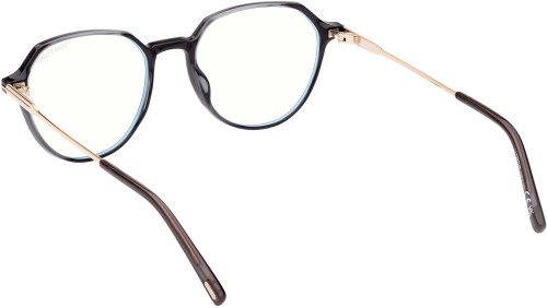 Tom Ford FT5875-B - 020 - 52 - AVEC DES VERRES À FILTRE ANTI LUMIÈRE BLEU-VIOLET Cadres optiques Gris foncé brillant Rond
