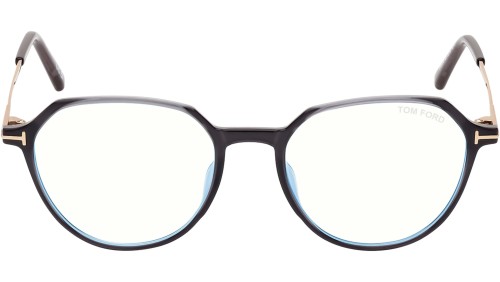 Tom Ford FT5875-B - 020 - 52 - AVEC DES VERRES À FILTRE ANTI LUMIÈRE BLEU-VIOLET Cadres optiques Gris foncé brillant Rond