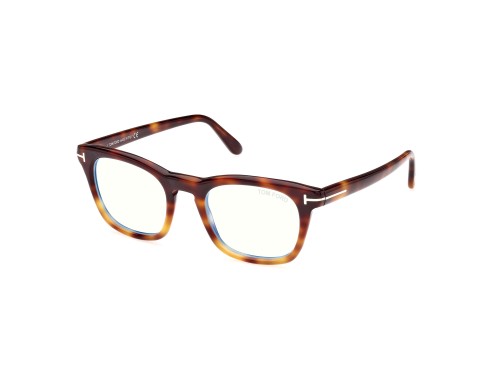 Tom Ford FT5870-B - 056 - 50 - AVEC DES VERRES À FILTRE ANTI LUMIÈRE BLEU-VIOLET Cadres optiques Havane Angulaire