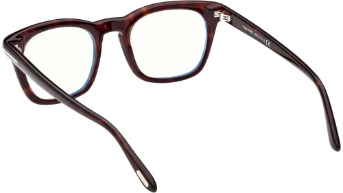 Tom Ford FT5870-B - 052 - 50 - AVEC DES VERRES À FILTRE ANTI LUMIÈRE BLEU-VIOLET Cadres optiques Havane foncé Angulaire