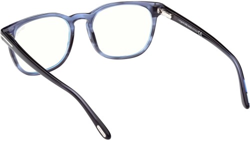Tom Ford FT5868-B - 092 - 51 - AVEC DES VERRES À FILTRE ANTI LUMIÈRE BLEU-VIOLET Cadres optiques Bleu rayé Angulaire/Adouci