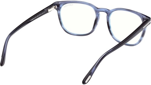 Tom Ford FT5868-B - 092 - 51 - AVEC DES VERRES À FILTRE ANTI LUMIÈRE BLEU-VIOLET Cadres optiques Bleu rayé Angulaire/Adouci