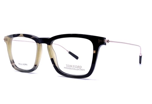Tom Ford FT5851-Private Collection REAL HORN - 062 - 51 Cadres optiques Corne verte Angulaire