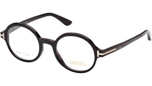 Tom Ford FT5850-Private Collection REAL HORN - 063 - 47 Cadres optiques Corne noire Rond