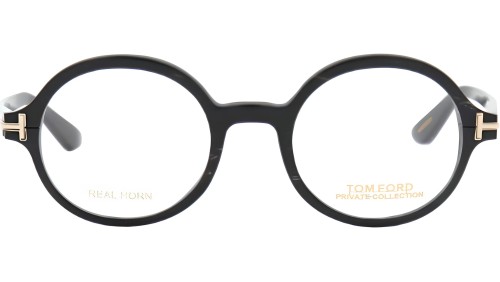 Tom Ford FT5850-Private Collection REAL HORN - 063 - 47 Cadres optiques Corne noire Rond