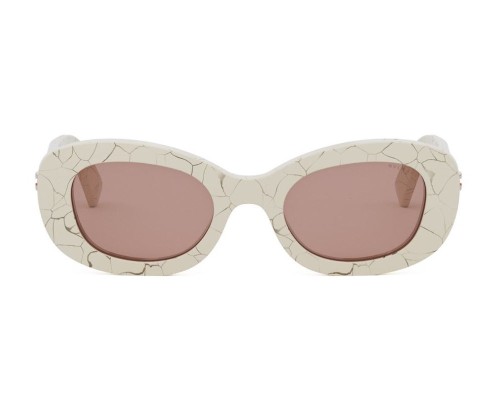Bvlgari BV40039I B ZERO1 - 24E - 50 Lunettes de soleil Blanc, Gris, À motifs Ovale