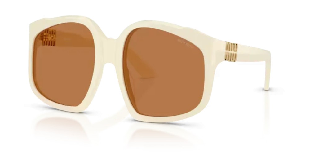 MIU MIU MU A07S - 21D90Q - 59 Lunettes de soleil Lait blanc Irrégulier