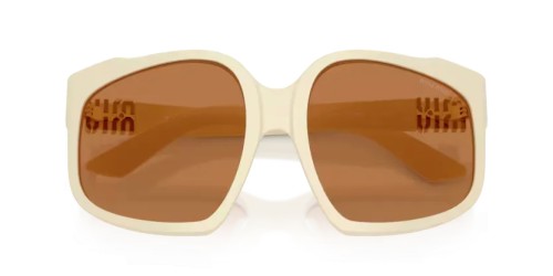 MIU MIU MU A07S - 21D90Q - 59 Lunettes de soleil Lait blanc Irrégulier