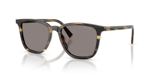 MIU MIU MU B03S - 25E80Q - 53 Lunettes de soleil Rayé loden Angulaire