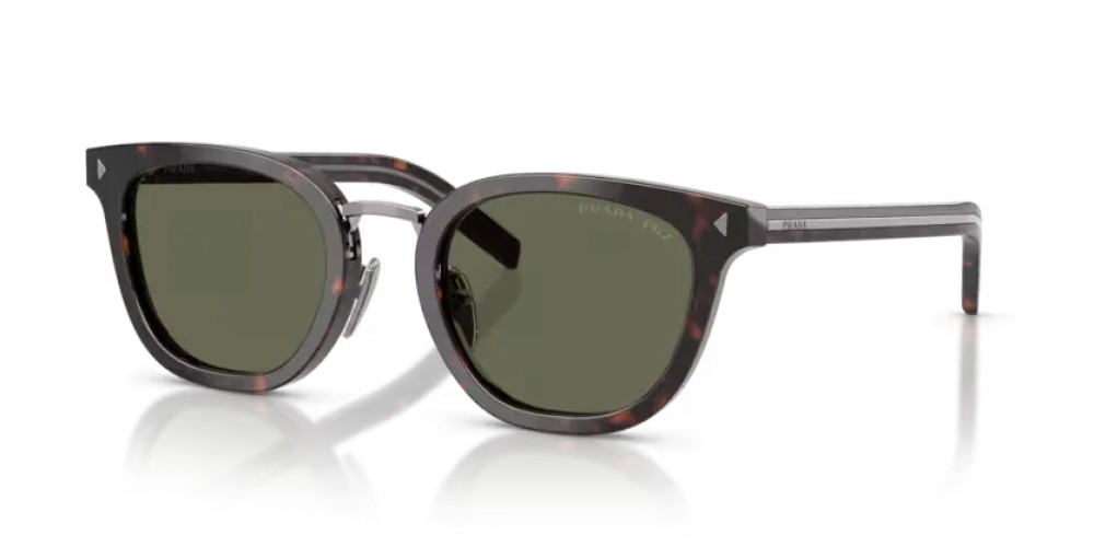PRADA PR C01SD - 17N03R - 52 - AVEC DES VERRES POLARISÉS Lunettes de soleil Racine havane Œil de chat