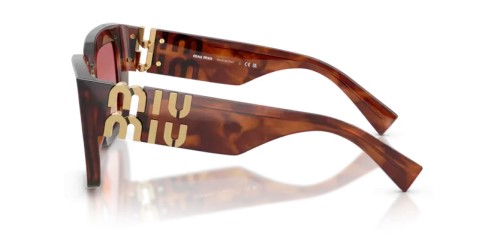 MIU MIU MU B05S - 26E50U - 51 Lunettes de soleil Rayé tabac Angulaire