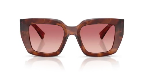 MIU MIU MU B05S - 26E50U - 51 Lunettes de soleil Rayé tabac Angulaire