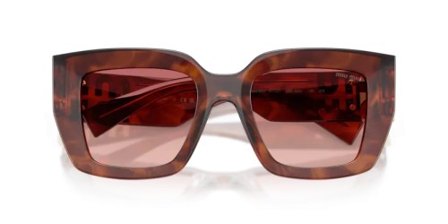 MIU MIU MU B05S - 26E50U - 51 Lunettes de soleil Rayé tabac Angulaire