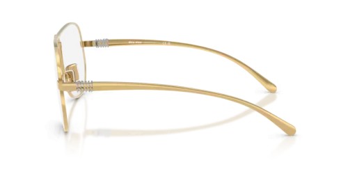 MIU MIU A56S - 5AK08N - 66 - AVEC DES VERRES À FILTRE ANTI LUMIÈRE BLEU-VIOLET Lunettes de soleil Gold Pilot (Aviator)