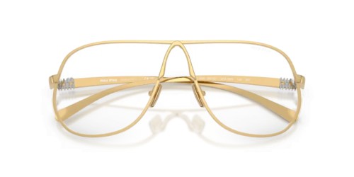 MIU MIU A56S - 5AK08N - 66 - AVEC DES VERRES À FILTRE ANTI LUMIÈRE BLEU-VIOLET Lunettes de soleil Gold Pilot (Aviator)